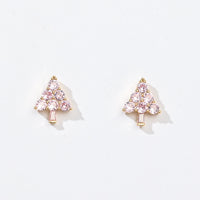 Ebony Tree Studs | Gold Pink