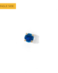Carrey Round 3mm Flatback Earring |Sapphire Gold