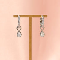 Elle 2-in-1 Hoops with Charms | Clear Silver