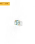 Carrey Round 3mm Flatback Earring |Baby Blue Gold