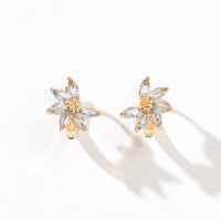Jazlyn Petal Hoops | Light Blue Gold
