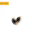 Mei Flower Bud Flatback Earring | Black Gold