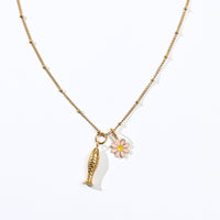 Hello Daisy Charm | Pink Gold