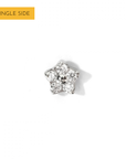 Meadow Flower Flatback Earring | Clear Silver