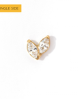 Mei Flower Bud Flatback Earring | Clear Gold