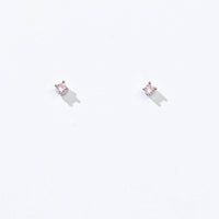 Sloane 3mm Studs | Silver Pink