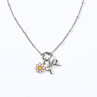 Hello Daisy Charm | Pink Silver