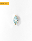 Charmaine Marquise Flatback Earring | Baby Blue Gold