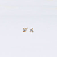 Sloane 3mm Studs | Gold White
