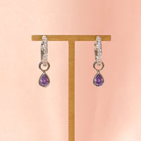 Elle 2-in-1 Hoops with Charms | Almost Amethyst