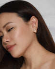 Tara Draped Studs | Rose Gold