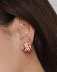 Tara Draped Studs | Rose Gold