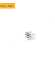 Chelle Mini 2mm Flatback Earring |Clear Silver