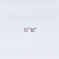 Sloane 3mm Studs | Silver Pink