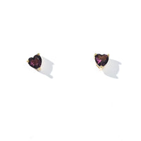 Evie Heart Studs | Gold Plum