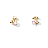 Charise Cherry Studs | Gold
