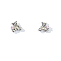 Huggie Bear Studs | Silver