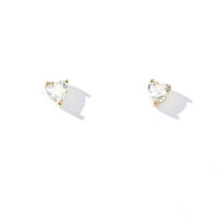 Evie Heart Studs | Gold White