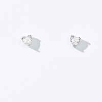 Evie Heart Studs | Silver White