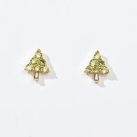 Ebony Tree Studs | Gold Olive