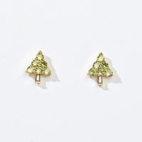 Ebony Tree Studs | Gold Olive