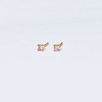 Sloane 3mm Studs | Gold Pink