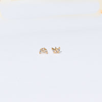 Luna Moon Studs | Gold