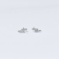 Lightning Bolt Studs | Silver
