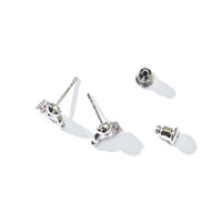 Huggie Bear Studs | Silver