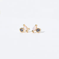 Iman Minimalist Studs | Opal Gold