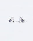 Iman Minimalist Studs | Opal Silver