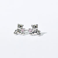 Huggie Bear Studs | Silver