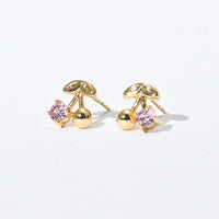 Charise Cherry Studs | Gold