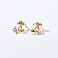 Charise Cherry Studs | Gold