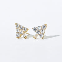 Ebony Tree Studs | Gold White