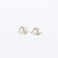 Evie Heart Studs | Gold White