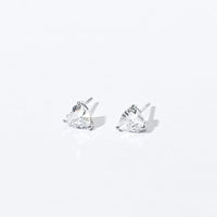 Evie Heart Studs | Silver White