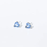 Evie Heart Studs | Silver Blue Denim