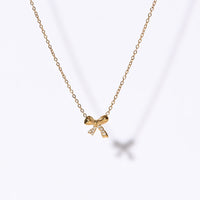 Amy Bow Necklace | Gold