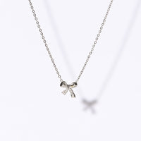 Amy Bow Necklace | Silver