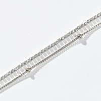 Ava Layered Tennis Necklace | Silver