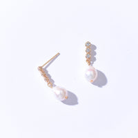 Alenka Minimalist Pearl Dangles