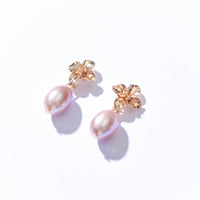 Maria Peach Pearl Dangles
