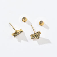 Ebony Tree Studs | Gold Olive