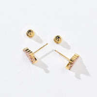 Ebony Tree Studs | Gold Pink
