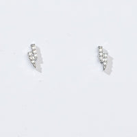 Lightning Bolt Studs | Silver
