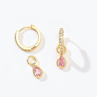 Elle 2-in-1 Hoops with Charms | Orchid Pink