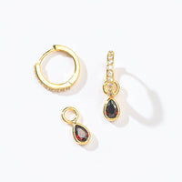 Elle 2-in-1 Hoops with Charms | Mahogany