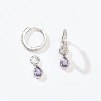Elle 2-in-1 Hoops with Charms | Almost Amethyst