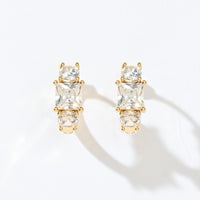 Madison Hoops | Clear Gold